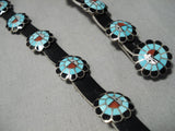 One Of The Most Intricate Vintage Native American Zuni Turquoise Sterling Silver Concho Belt-Nativo Arts