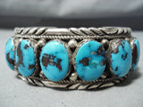 Very Important Red Mountain Turquoise Vintage Native American Navajo Sterling Silver Bracelet-Nativo Arts