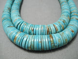 Museum Vintage Santo Domingo Native American Navajo #8 Turquoise Sterling Silver Necklace-Nativo Arts