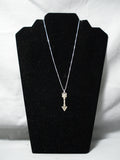 Marvelous Vintage Native American Navajo Sterling Silver Arrow Necklace Old-Nativo Arts