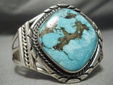One Of The Best Vintage Native American Navajo Old Morenci Turquoise Sterling Silver Bracelet-Nativo Arts