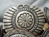 Superior Heavy Vintage Taos Sterling Silver Concho Belt Native American Old-Nativo Arts