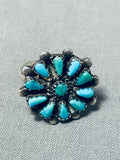 Wonderful Vintage Native American Zuni Turquoise Sterling Silver Ring-Nativo Arts