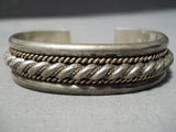 Amazing Vintage Navajo Sterling Silver Bracelet Old Native American-Nativo Arts