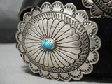 Important Vintage Native American Navajo Turquoise Sterling Silver Blackgoat Concho Belt-Nativo Arts