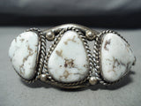 Rare Vintage Native American Navajo Dry Creek Turquoise Sterling Silver Bracelet-Nativo Arts