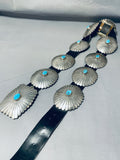 Will Blackgoat Hand Tooled Vintage Native American Navajo Sterling Silver Concho Belt-Nativo Arts