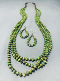 Incredible Vintage Native American Navajo Green Turquoise Sterling Silver Necklace-Nativo Arts