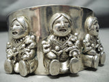 Huge Vintage Storyteller Sterling Silver Bracelet Cuff-Nativo Arts