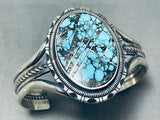 One Of The Most Unique Native American Navajo Spiderweb Turquoise Inlay Sterling Silver Bracelet-Nativo Arts