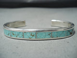 Gorgeous Zuni #8 Turquoise Mine Sterling Silver Bracelet Native American-Nativo Arts