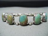 Superb Vintage Native American Navajo 5 Royston Turquoise Sterling Silver Bracelet-Nativo Arts