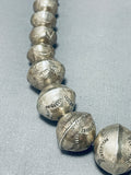 Astonishing Vintage Native American Navajo Sterling Silver Bead Necklace-Nativo Arts