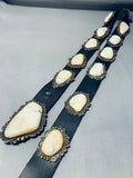 Very Rare 500 Gram+ Vintage Native American Navajo White Turquoise Sterling Silver Concho Belt-Nativo Arts