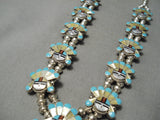 Detailed!! Vintage Zuni Native American Sterling Silver Squash Blossom Necklace-Nativo Arts