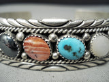 Incredible Vintage Native American Navajo Turquoise Sterling Silver Wave Bracelet-Nativo Arts