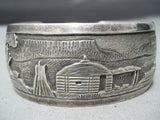 Wonderful Vintage Native American Navajo Sterling Silver Storyteller Bracelet Old-Nativo Arts