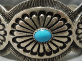 Heavy Important Vintage Native American Navajo Rick Martinez Turquoise Sterling Silver Bracelet-Nativo Arts