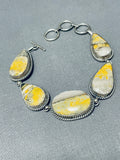 Del Billie Fabulous Native American Navajo 5 Honeybee Sterling Silver Link Bracelet-Nativo Arts