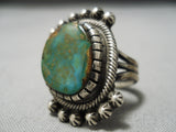 Important Vintage Native American Navajo Damale Turquoise Sterling Silver Ring-Nativo Arts