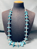 Noteworthy Vintage Native American Navajo Kingman Turquoise And Heishi Necklace-Nativo Arts