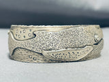 Ocean Whale Very Rare Vintage Navajo Sterling Silver Bracelet-Nativo Arts