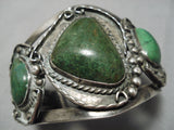 Magnificent Vintage Native American Navajo Chrysocolla Sterling Silver Bracelet-Nativo Arts