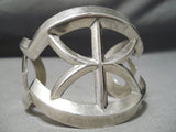 Expressive Vintage Navajo Sterling Silver Bracelet Native American Old-Nativo Arts