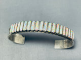 Breathtaking Native American Zuni Synthetic Opal Row Sterling Silver Bracelet-Nativo Arts