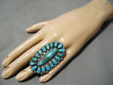 Best Vintage Native American Navajo Cluster Justin Wilson Sr Sterling Silver Ring Old-Nativo Arts