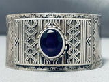 Native American Heavy 108 Grams Vintage Southwestern Amethyst Sterling Silver Bracelet-Nativo Arts