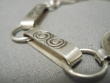 Native American Authentic Vintage Santo Domingo Anthony Lovato Sterling Silver Bracelet-Nativo Arts