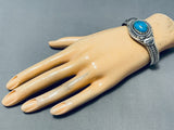 Willy Vandever Native American Navajo Turquoise Sterling Silver Bracelet Cuff-Nativo Arts
