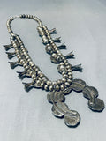 Rare Robins Egg Turquoise Vintage Native American Navajo Sterling Silver Squash Blossom Necklace-Nativo Arts