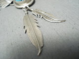 Fabulous Vintage Native American Navajo Sleeping Beauty Turquoise Sterling Silver Necklace-Nativo Arts