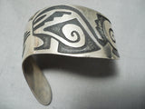 Twirling Unique Vintage Native American Hopi Geometric Sterling Silver Bracelet-Nativo Arts