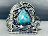 One Of Most Unique Vintage Native American Navajo Teardrop Turquoise Sterling Silver Bracelet-Nativo Arts