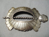 Amazing Vintage Native American Navajo Sterling Silver Hand Tooled Barrette Hair Clip In-Nativo Arts