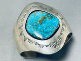 Important Vintage Native American Navajo Goodluck Turquoise Sterling Silver Bracelet-Nativo Arts