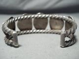 One Of The Best Heavy Coil Vintage Native American Navajo Turquoise Sterling Silver Bracelet-Nativo Arts