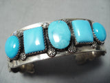 Detailed Vintage Native American Navajo Turquoise Concho Sterling Silver Bracelet-Nativo Arts