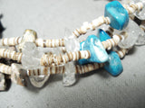 Native American Amazing Vintage Navajo Turquoise Sterling Silver Heishi Necklace-Nativo Arts