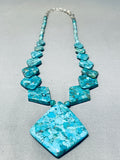 Dramatic Native American Navajo Turquoise Sterling Silver Necklace-Nativo Arts