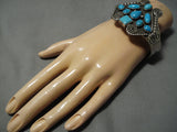 Native American Amazing Rare Jemez Turquoise Sterling Silver Star Bracelet-Nativo Arts