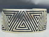 Precise Silver Work Native American Navajo Sterling Silver Bracelet-Nativo Arts