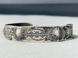 Early 1900's Vintage Native American Navajo Sterling Silver Button Bracelet-Nativo Arts
