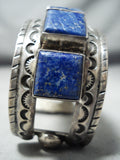 One Of The Best Vintage Native American Navajo Lapis Sterling Silver Bracelet-Nativo Arts
