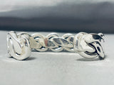 The Most Unique Vintage Native American Navajo Heavy Wire Sterling Silver Bracelet-Nativo Arts