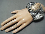 Native American Best Huge Heavy Hand Carved Horse Sterling Silver Bracelet Cuff-Nativo Arts
