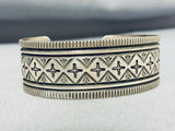 Precision Silver Work Artist Vintage Native American Navajo Sterling Silver Bracelet-Nativo Arts